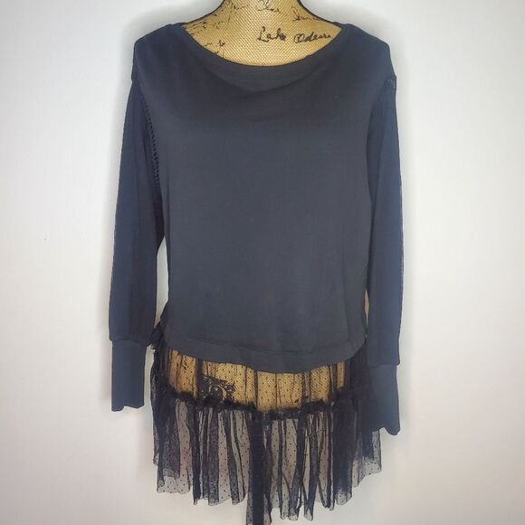 By Anthropologie Tulle Sweatshirt Size XS - Picture 2 of 13